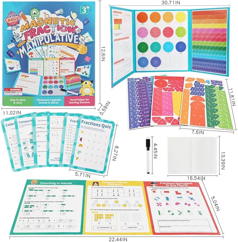 Extra Large Magnetic Fraction Educational Puzzle, Math Manipulatives - Image 5