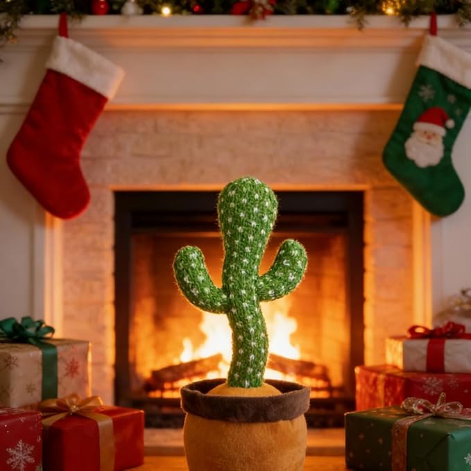 Ayeboovi Dancing Talking Cactus Baby Toys, Interactive Toy Repeating Records What You Say, Volume Adjustable Singing Cactus Toddler Toys with 120 Songs, Stocking Stuffers for Kids