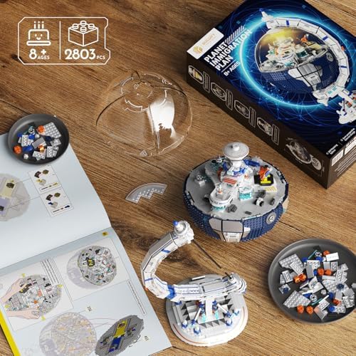 Collector's Edition Space Station Globe Set with LED Light, 2803 PCS Educational STEM Assembly Kit, 360° Rotation. Ideal Educational Gift for Kids Aged 8+, Teens, Adults, and Astronomy Enthusiasts - Image 4