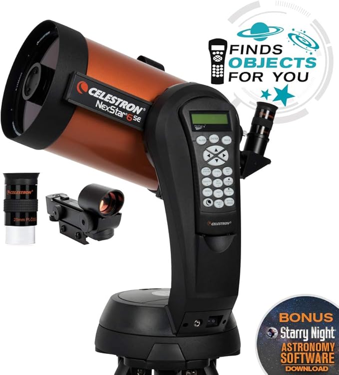 Celestron - NexStar 6SE Telescope - Computerized Telescope & NexYZ – 3–Axis Universal Smartphone Adapter for Telescope & 1.25” Eyepiece and Filter Accessory Kit – 14 Piece