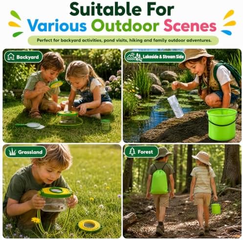 Bug Catcher for Kids Green, Outdoor Toys Ages 4-14, Bug Exploration Playset - Image 7