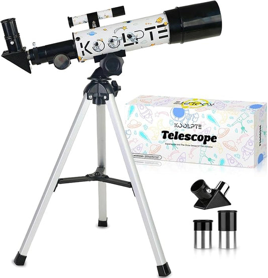 Kids Telescope for Astronomy Beginners – 50mm Portable Refractor Telescope with Tripod & Eyepieces, STEM Space Toy for Boys & Girls, Educational Gift for Kids Age 6–14