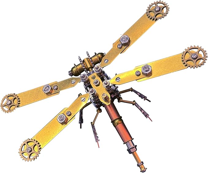 Making kit Metal Insect Bug Mechanical Sculpture Dragonfly Hobby Kits for Men Arts and Crafts Cool Things for Men Gifts for Birthday Ideas (Mechanical Dragonfly C)
