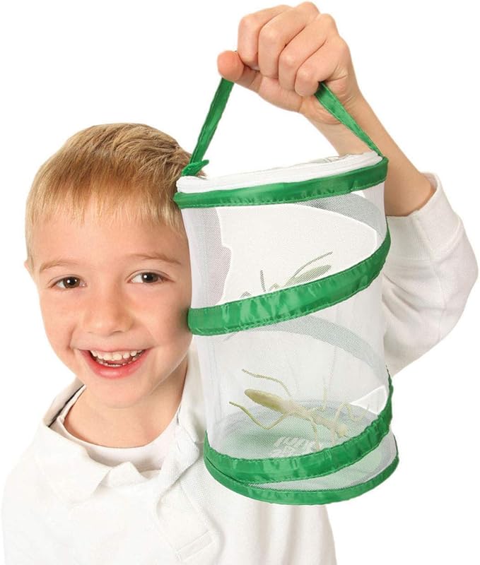 Insect Lore Mini Butterfly Habitat | Clear Mesh, Zipper, 8” Tall | Pop Up Folds Flat | Habitat for Most Insects