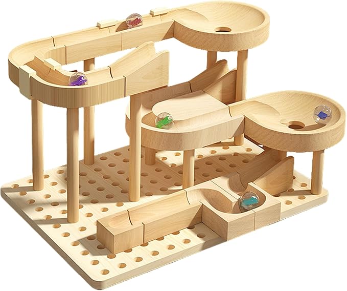 Marble Maze - Wooden Funny Educational Games, Marble Maze Game Race Track STEM Toys, Cognitive Skill Development, Problem Solving Fun, Boys, Girls, Classroom, Home, School, Kindergarten, Birthday