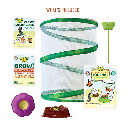 Insect Lore Butterfly Garden Kit – Live Caterpillar Habitat with Pre-Paid Voucher and Pop-Up Habitat– STEM-Accredited Butterfly Growing Kit for Kids, Classrooms, and Homeschool Learning