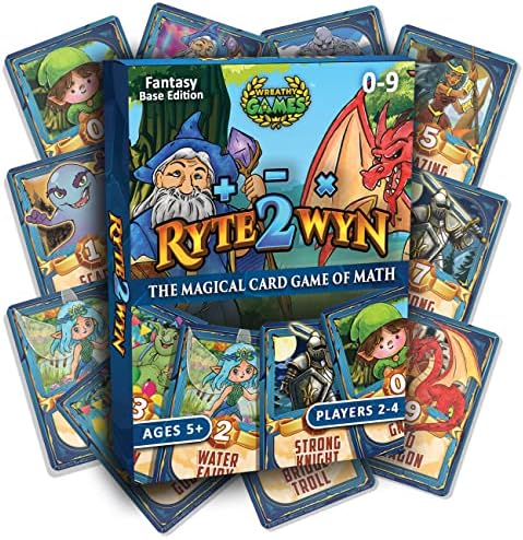Ryte2Wyn - The Magical Card Game of Math - Practice Every Addition, Subtraction and Multiplication Math Fact from 0-9 - Ages 5 & Up - Kindergarten, 1st, 2nd, 3rd, 4th & More by WreathyGames