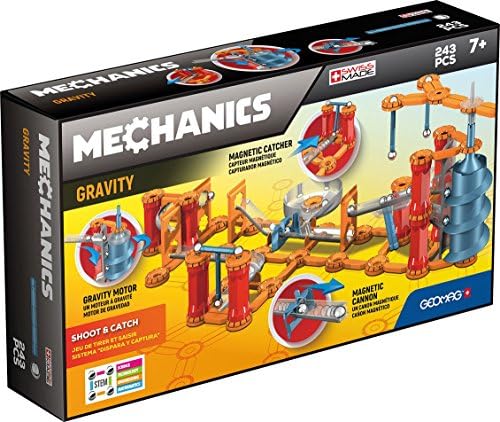 Geomag - Mechanics Gravity Shoot & Catch - 243-Piece Building Set with Magnetic Motion, Certified STEM Marble Run Construction Toy for Ages 7 and Up, Multicolor (774) by GeomagMagneticToy