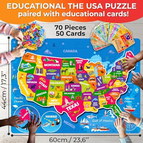 United States Puzzles for Kids Ages 8-10 - Jigsaw Kids Puzzles Ages 6-8 - Image 2