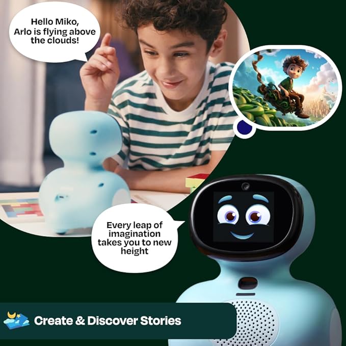 MIKO Mini: AI Robot for Kids with 30-Day Free Max | Voice-Interactive Play & STEAM Activities | Games, Stories & Dance | Child-Safe, Compact Gift for Boys & Girls Ages 5–10 | Blue