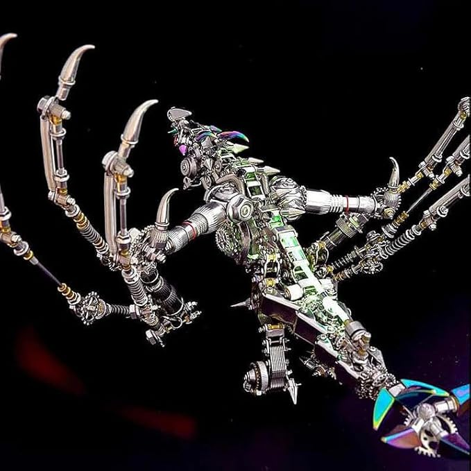 Metalkitor Western Dragon 3D Metal Puzzles for Adults, Wyvern Assembly Model Kit, Jigsaw Crafts Brain Teaser Cyberpunk DIY Ornament, Perfect Room Decor and Gifts(1300+PCS)