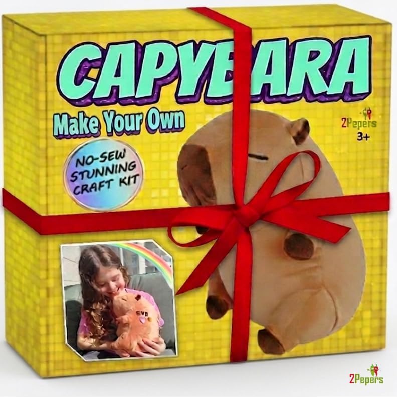 DIY Capybara Toy Plushie Craft Kit, No-Sew Stuffed Animal Kids Art Age 3-8 - Image 6