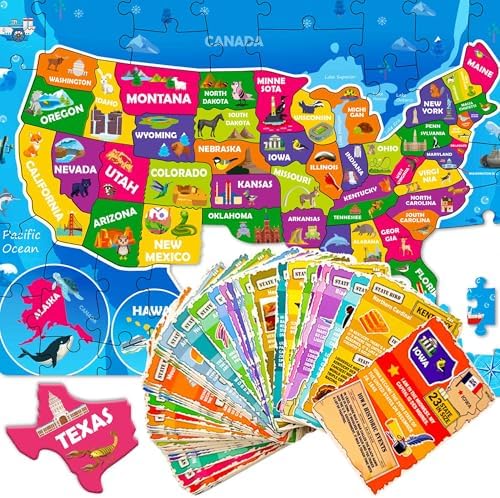 United States Puzzles for Kids Ages 8-10 - Jigsaw Kids Puzzles Ages 6-8 by QUOKKA