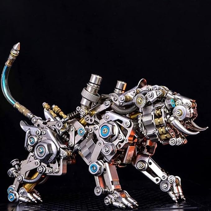 Metalkitor Bengal Tiger 3D Metal Puzzle for Adults, 700PCS, Mechanical Model Assembly Kits - DIY Desk Ornament Steampunk Brain Teaser(Without Wings)