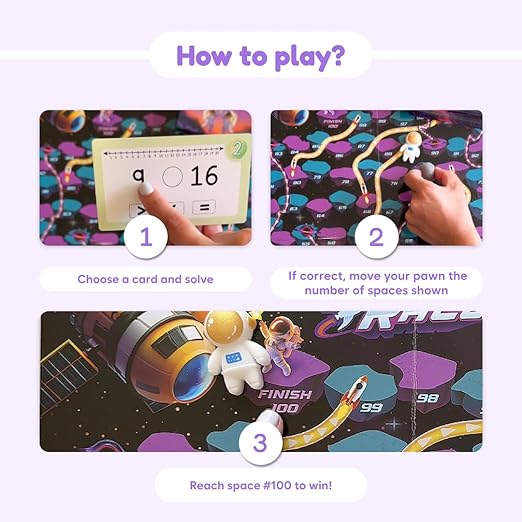 The Fidget Game Rocket Race - Math Board Game for Kids Ages 5-8 | Build Foundational Skills in Number Sense, Comparing, and Place Value | Classroom Must Have for Grades K-2