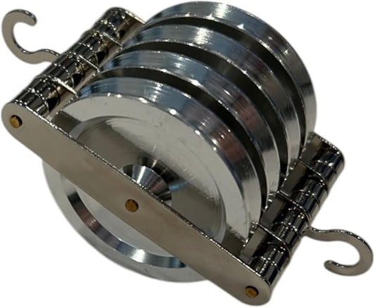 16085: Quadruple Pulley Kit - Physics Classroom or Homeschool STEM Tool - Demonstrates Force, Motion, Gravity, Inertia, Acceleration, Mechanical Advantage