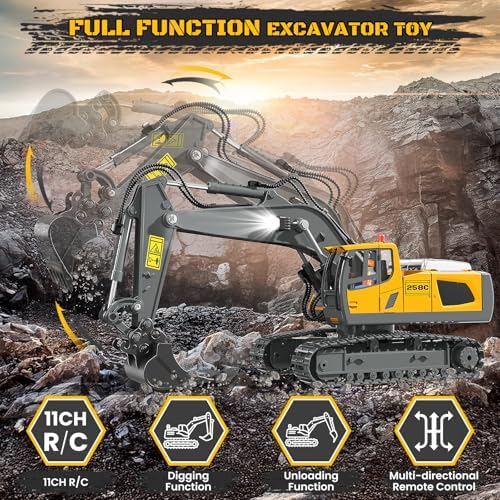 Remote Control Excavator Toy, 11CH 2.4GHz Excavator RC Construction Vehicle - Image 2