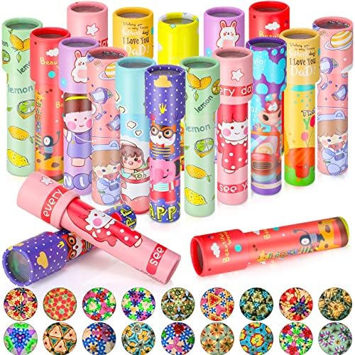 Chivao 20 Pcs Classic Kaleidoscopes Educational Toys for Party Favors Fun Kaleidoscope Toy for Stock Stuffers Bag Fillers Birthday Party School Classroom Prizes, Random Colors (Cute Style) by Chivao