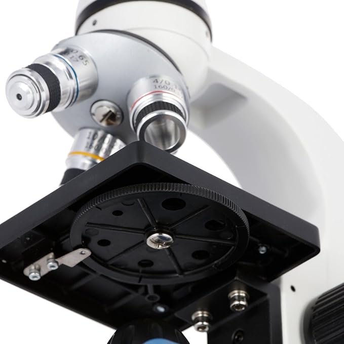 AmScope M150 Series Portable Student Monocular Compound Microscope - 40X-1000X Magnification - Features LED Light & 25 Prepared Slides - Has Coarse & Fine Focus