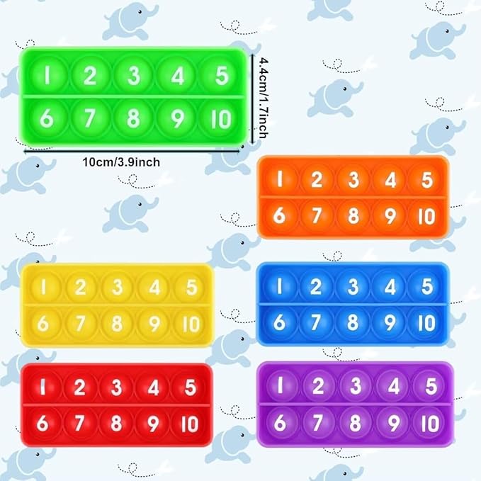 Alphabet Popper Fidggety Toy, Stress Relief Sensory Popping Game, Preschool Montessori Uppercase Lowercase Matching Game, ABC Letter Learning Educational Block (6 Pack Number 10 Popper)