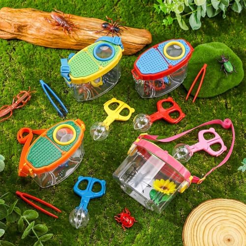 Halloscume 8 Set Kid Bug Catcher Kit, Insect Viewer with Magnifying Lid - Image 4