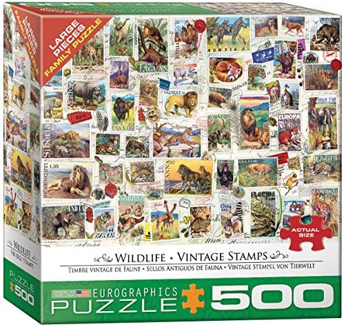 EuroGraphics (EURHR) Wildlife Vintage Stamps 500Piece Puzzle 500Piece Jigsaw Puzzle by EuroGraphics