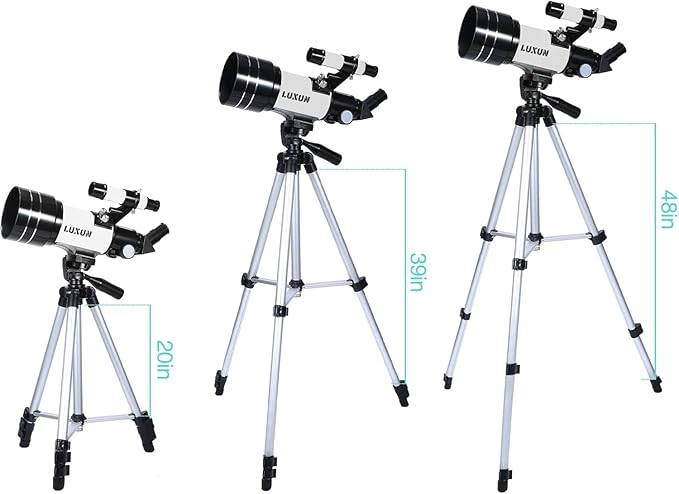 70mm Telescope Refracting,with Multilayer Broadband Coating(15X-150X),Adjustable Tripod and Finderscope,Telescope for Adults,Kids and Beginner
