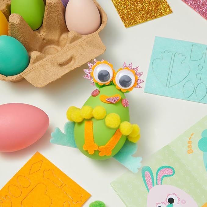 ROOCHKD Arts and Crafts for Kids, Set of 6 DIY Eggs Handcrafted Kit, Mess Free Toddlers Crafting Set Birthday Exchange Christmas Thank You Gifts for Boys and Girls, Art Supplies Stocking Stuffers