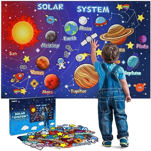 OKOOKO 41Pcs Felt Story Board Set, 43x29inch Solar System Felt Board Set by OKOOKOBabyKidsProducts
