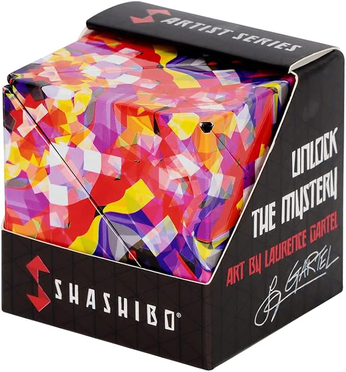 SHASHIBO Shape Shifting Box - Award-Winning Fidget Toy w/ 36 Rare Earth Magnets - Fidget Cube Transforms Into Over 70 Shapes, Sensory Toy Gift for Kids, Teens, and Adults (Confetti)