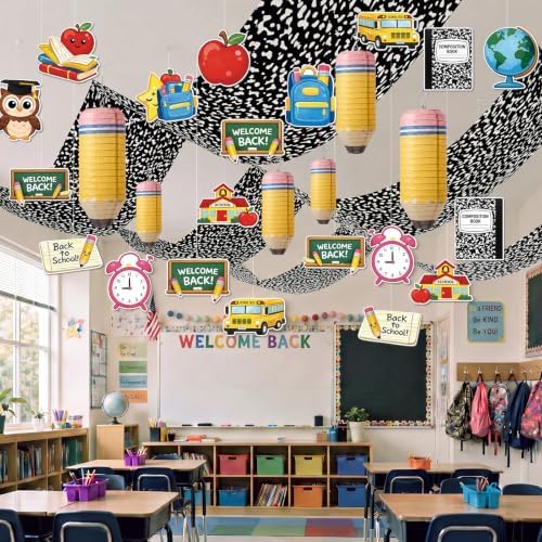 68 Pcs Back to School Pencil Decoration for Classroom Hanging by Relaxgiant