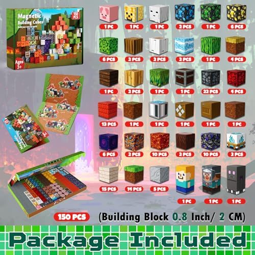 Magneverse Magnetic Blocks - 150 PCS Magnetic Building Blocks for Kids, Magnet Building Cubes for Boys Girls, STEM Montessori Sensory Toys Stacking for 3 4 5 6 7 8 9 10 11 12 13 Birthday Gift - Image 4