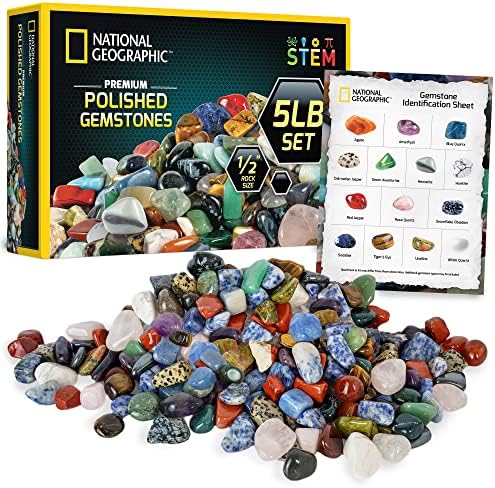 National Geographic Polished Stones and Crystals 5 Lb. Bulk Collection by BlueMarbleToys
