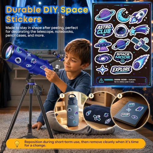 Telescope for Adults and Kids, 90mm Aperture 600 High-Powered - Image 3