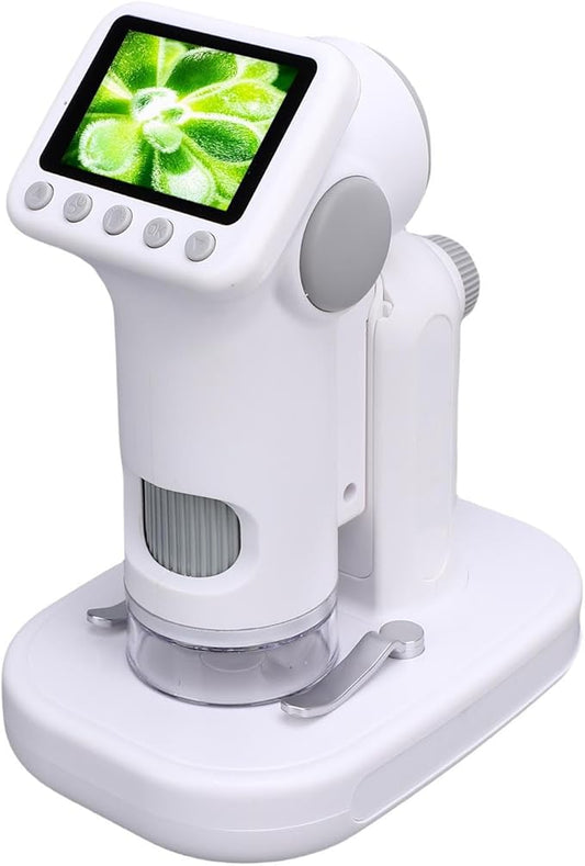 Kids Microscope Kit, 1600X Pocket Digital Handheld Microscope with 2in Screen, Portable Science Toy for Students Ages 6-12