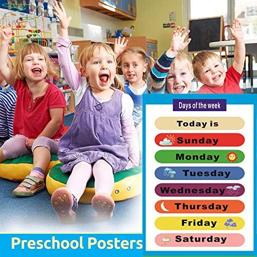 SANTSUN 2 Pieces of Set Educational Preschool Poster for Toddlers and Kids | Great for Nursery Homeschool Kind Classroom decorations | Months of The Year & Days of The Week Poster Chart(17x24in) - Image 5