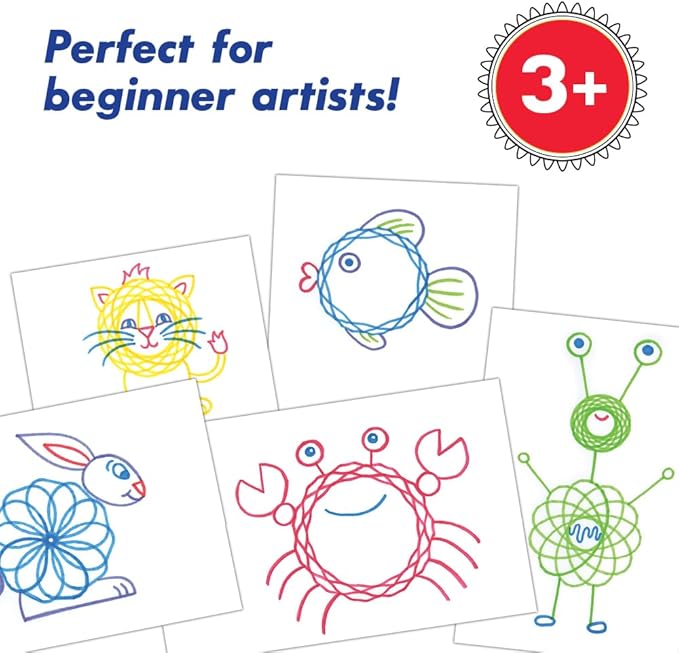 Spirograph Jr. — Jumbo Sized Gears Classic Retro Toy For Spiral Drawing Art Design Toy Kit for Smaller Hands — For Kids Ages 3 and Up