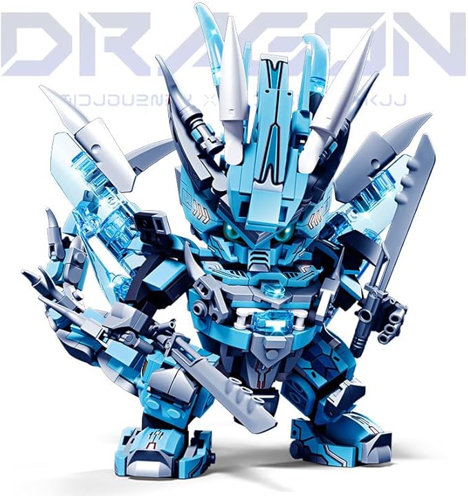 Dragon Mecha Transforming,Mechanical Robot Dragon-Shaped Model Building Block Toy Set, Cool Warrior, Suitable as a Christmas Birthday Gift for Adults or Children