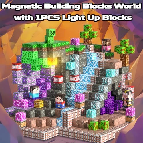 Magnetic Blocks, 150PCS Light Up Building Cube Toys Gifts for Kids - Image 5
