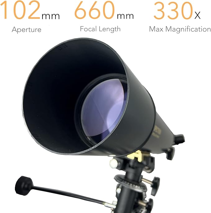 SpectrumOI Telescope for Adults and Kids, 102mm (4") Refractor Telescope, Beginner Telescope for Adults and Kids 8-12, EQ Mount Telescope, Telescopio Profesional with Phone Adapter Wireless Remote…