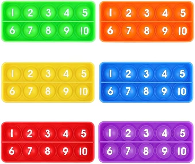 Alphabet Popper Fidggety Toy, Stress Relief Sensory Popping Game, Preschool Montessori Uppercase Lowercase Matching Game, ABC Letter Learning Educational Block (6 Pack Number 10 Popper)