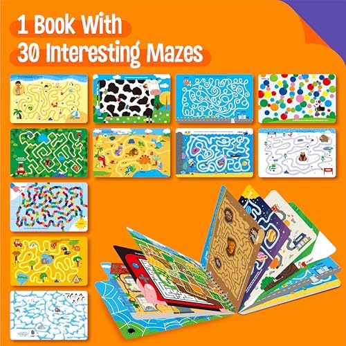 SpriteGru Dry Erase Mazes Game Pad, 30 Mazes Reusable & Erasable Book, Fun Brain Challenge Games Interesting Educational Toy and Learning Tool for Road Trip Airplane Travel - Image 2