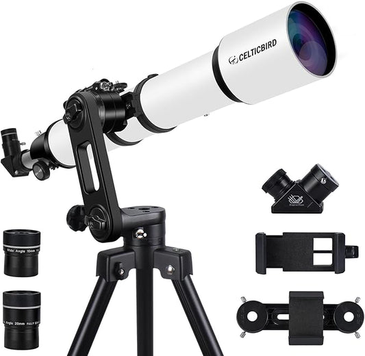 Telescope for Adults High Powered, 90mm Aperture 700mm Refractor Telescopes for Adults Astronomy Telescopio with High Precision Adjustment, Ultra-Stable Vertisteel AZ Mount Base Tripod, Phone Adapte
