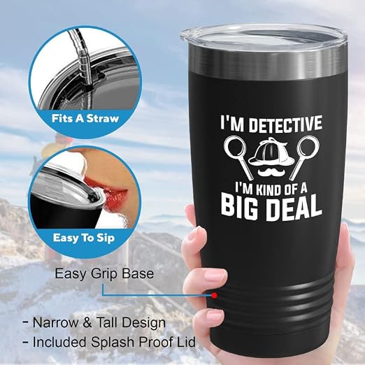 Detective Black Edition Tumbler20oz - I'm Detective - Private inverstigator Public investigator enigmatic person police training gift - Image 4