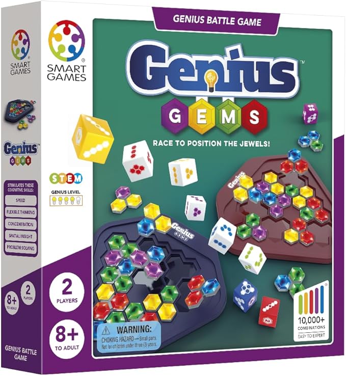 SmartGames Genius Gems Logic Puzzle Game STEM Strategy Spatial Reasoning and Critical Thinking Ages 8+