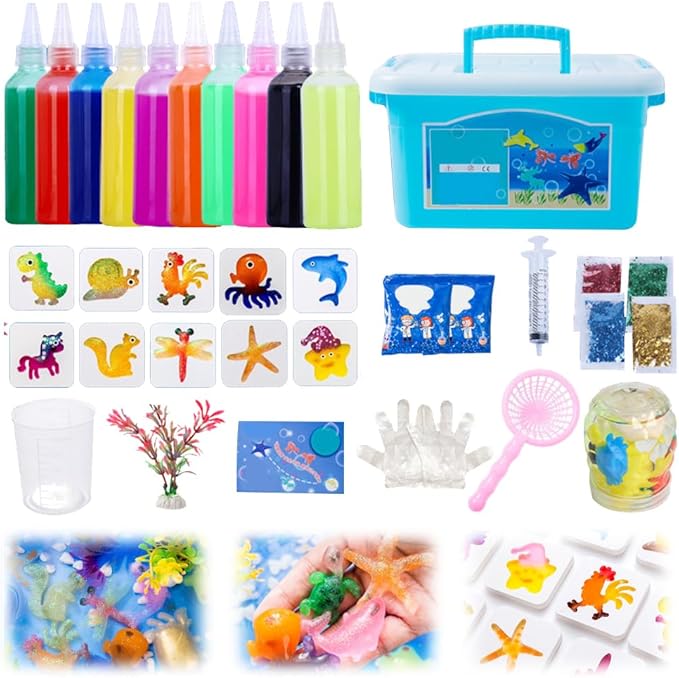 Magic Water Gel Toy Kit, 2026 Upgraded Aqua Fairy Water Gel Kit, Handmade Magic Fairy Waters Gels Set, DIY Magics Waters Gels Kits, Christmas Birthday Gifts Crafts Art DIY Kits (60ml - 10Color)