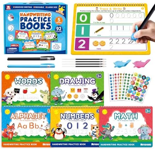 Magic Grooved Writing Practice Books for Kids Learn to Write Letter by FADAWU