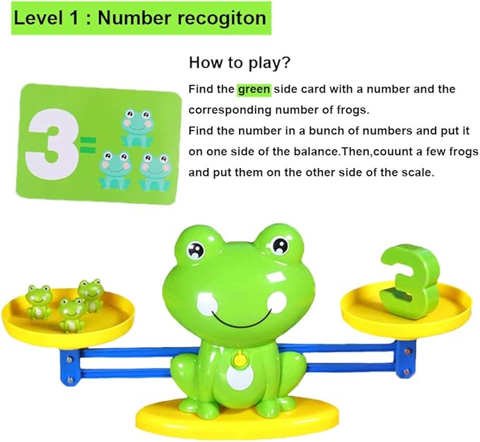 Frog Balance Cool Math Counting Game Educational Early Learning Scale STEM Toys Gifts for Preschool Toddlers Kids Age 3 4 5 6