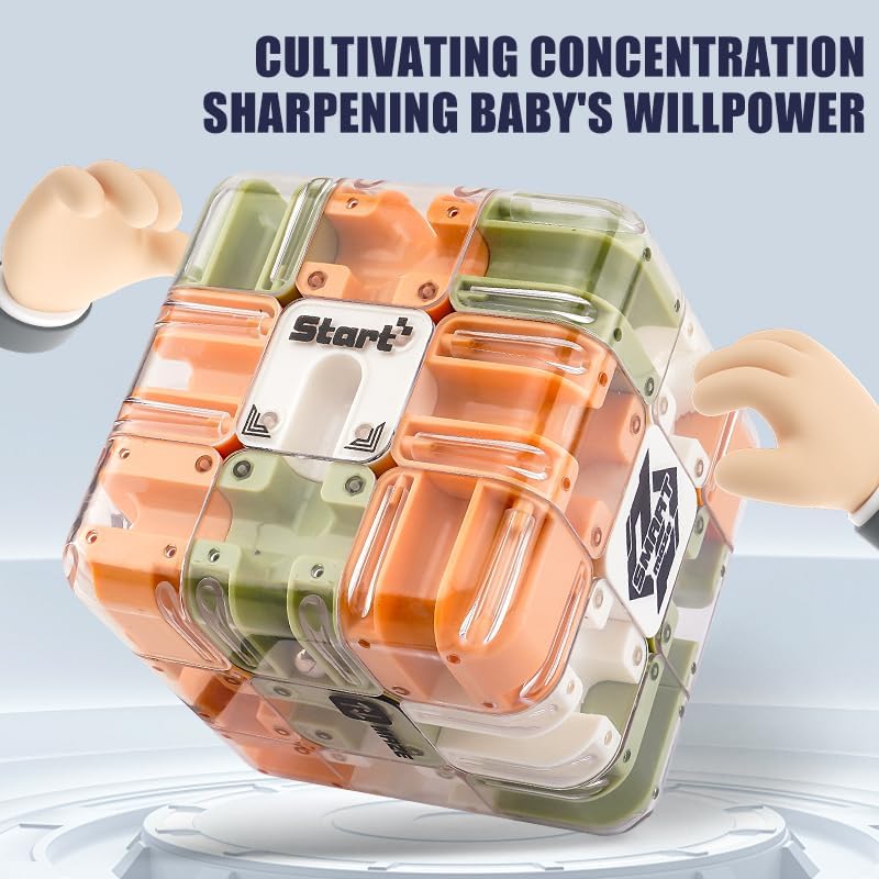 Large 3D Labyrinth Cube Puzzle, 3D Magic Cube Maze Ball Puzzle, Spatial Awareness Brain Training Toy for Stress Relief & Logic Development, Educational Focus Game Gift for Adults Teens - Image 6