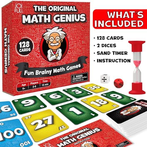 JOiFuli The Original Math Genius Card Game: an Educational Game of Addition, Subtraction, Multiplication, and Division for Ages 6 Years and Up - Image 3